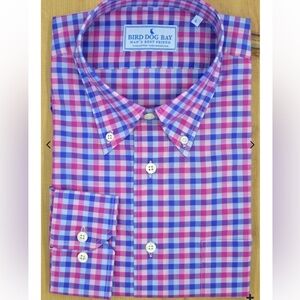 Bird Dog Bay Men's Stirling Vibrant Checkered Shirt - Blue and Pink